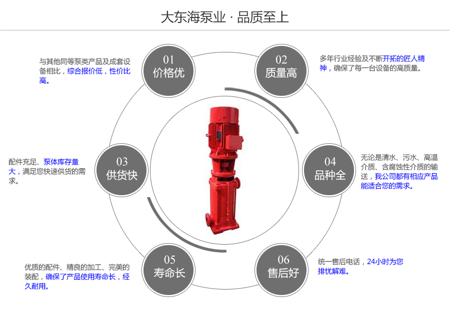 大東海泵業(yè)立式多級(jí)消防泵質(zhì)量保證圖