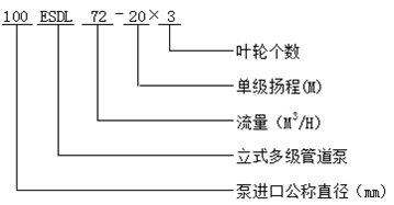 DL立式多級(jí)管道泵型號(hào)意義